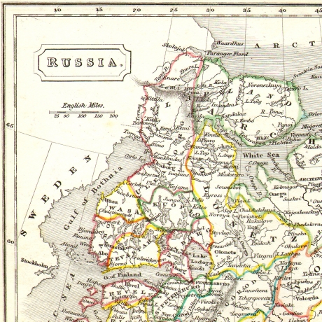 Карта Центральной России сер. 19 в.