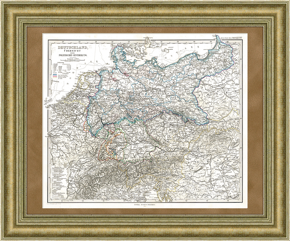 Германия. Территорий Северного Германского Союза Богемии Баварии Вюртемберга Швабии