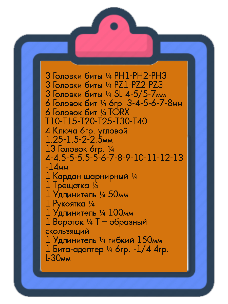 Набор инструментов МАЯКАВТО, 46 предметов, универсальный, 1/4