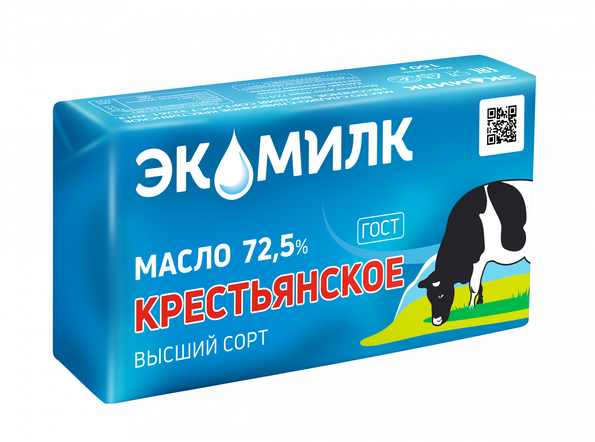 Купить масло сладкосливочное «Экомилк» Крестьянское несоленое 72,5%, 160 г, цены на Мегамаркет | Артикул: 100026605177