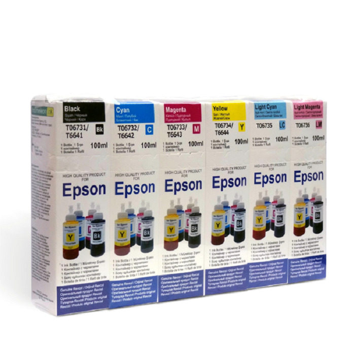 Чернила для принтеров Epson комплект 6 цветов, Dye, 100 мл. Premium - купить в Москве, цены на Мегамаркет | 600012048874