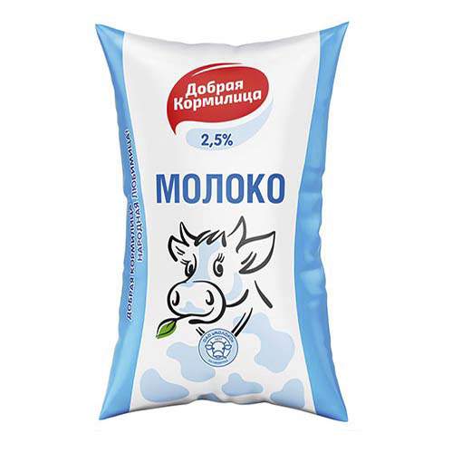 Молоко добрая кормилица пастер бзмж жир. 2,5 % 800 г п/п молоко россия