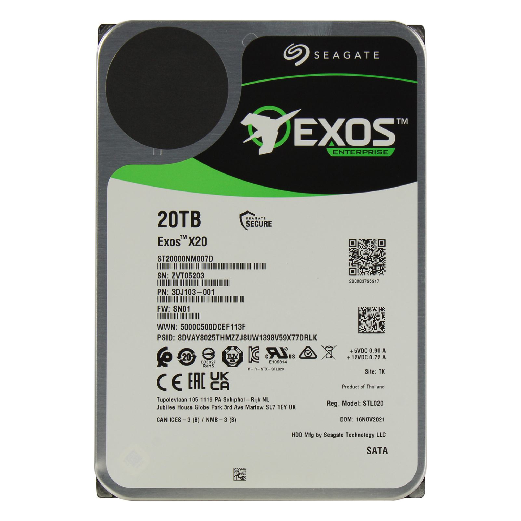 Диск жёсткий Seagate ST20000NM007D 20 ТБ, внутренний, 1379719 - купить в Москве, цены в интернет-магазинах Мегамаркет