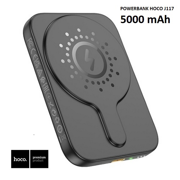 Внешний аккумулятор Hoco J117 MagSafe с магнитом 5000 mAh (черный) - купить в Москве, цены в интернет-магазинах Мегамаркет