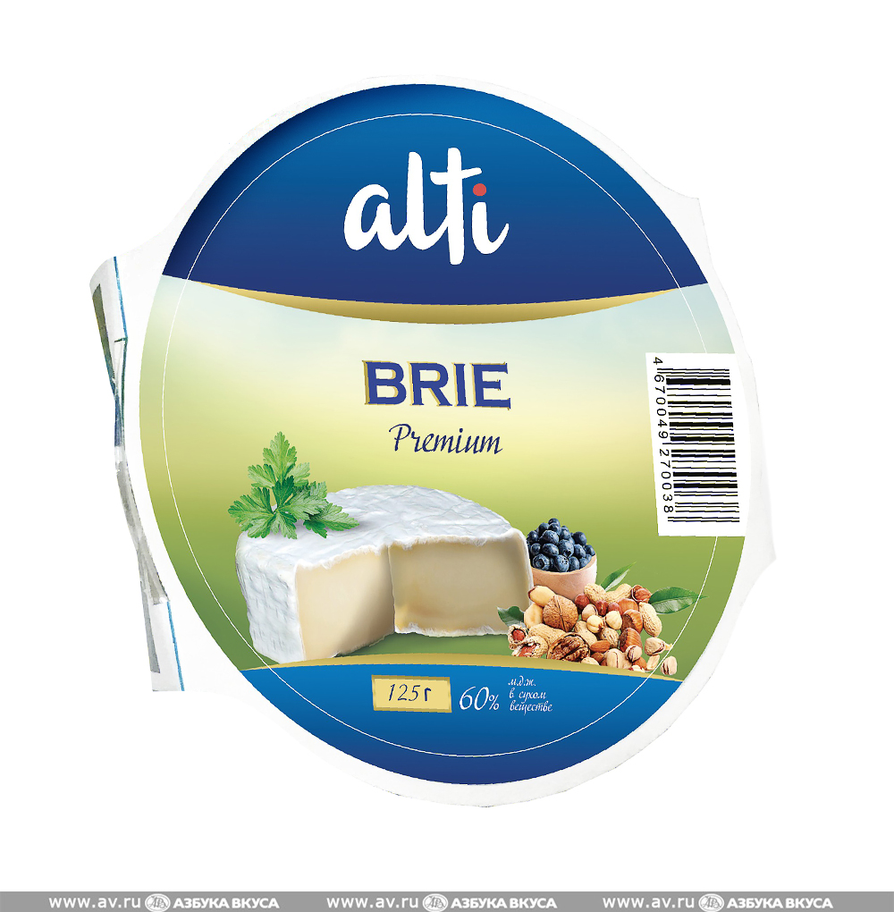 Сыр алти бри бзмж жир. 60 % 125 г к/к # милкпром россия