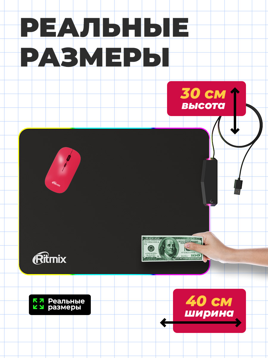 Коврик для мыши Ritmix Mpd-440, купить в Москве, цены в интернет-магазинах  на Мегамаркет