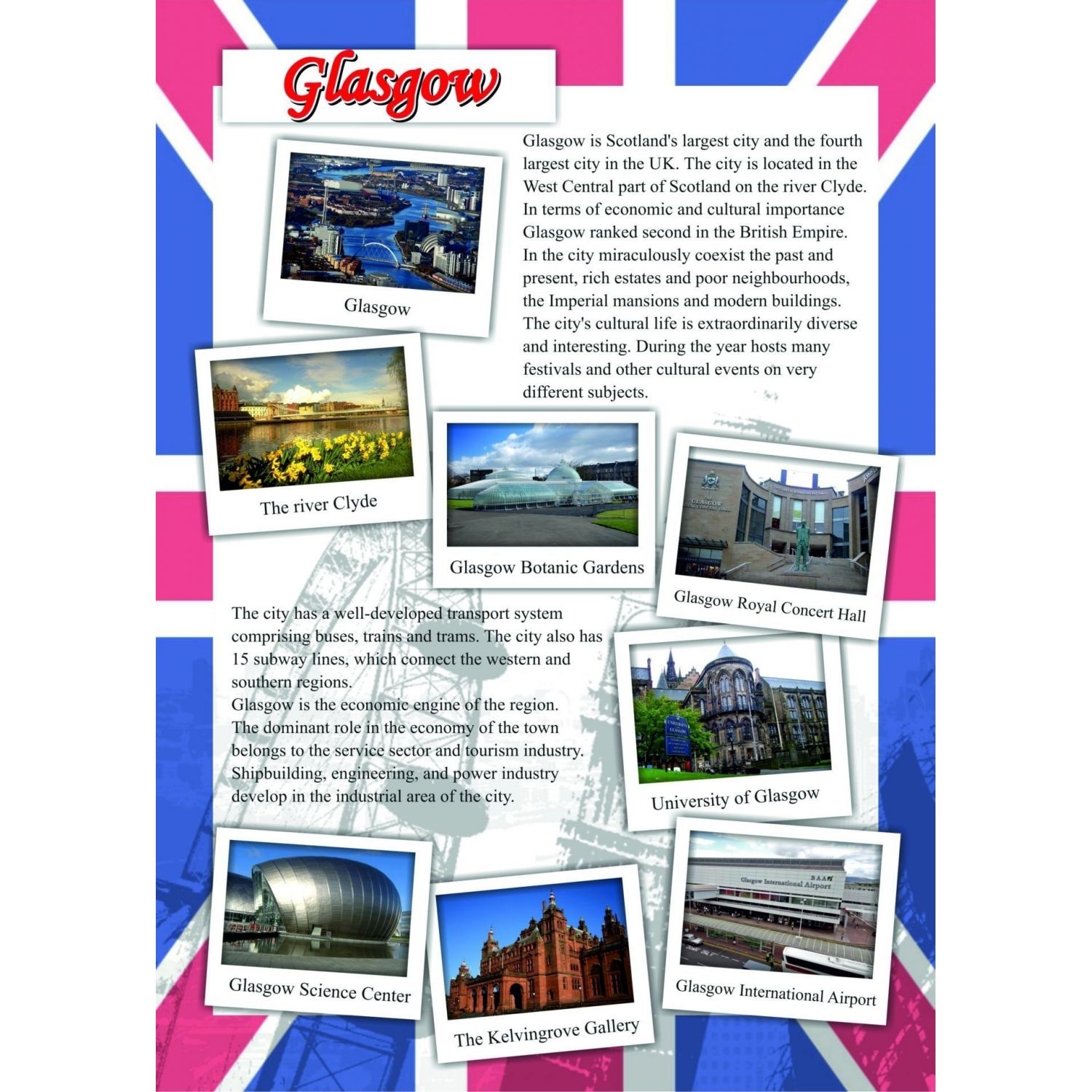 Комплект плакатов "Культурно-промышленные центры Великобритании и Северной Ирландии": 8…