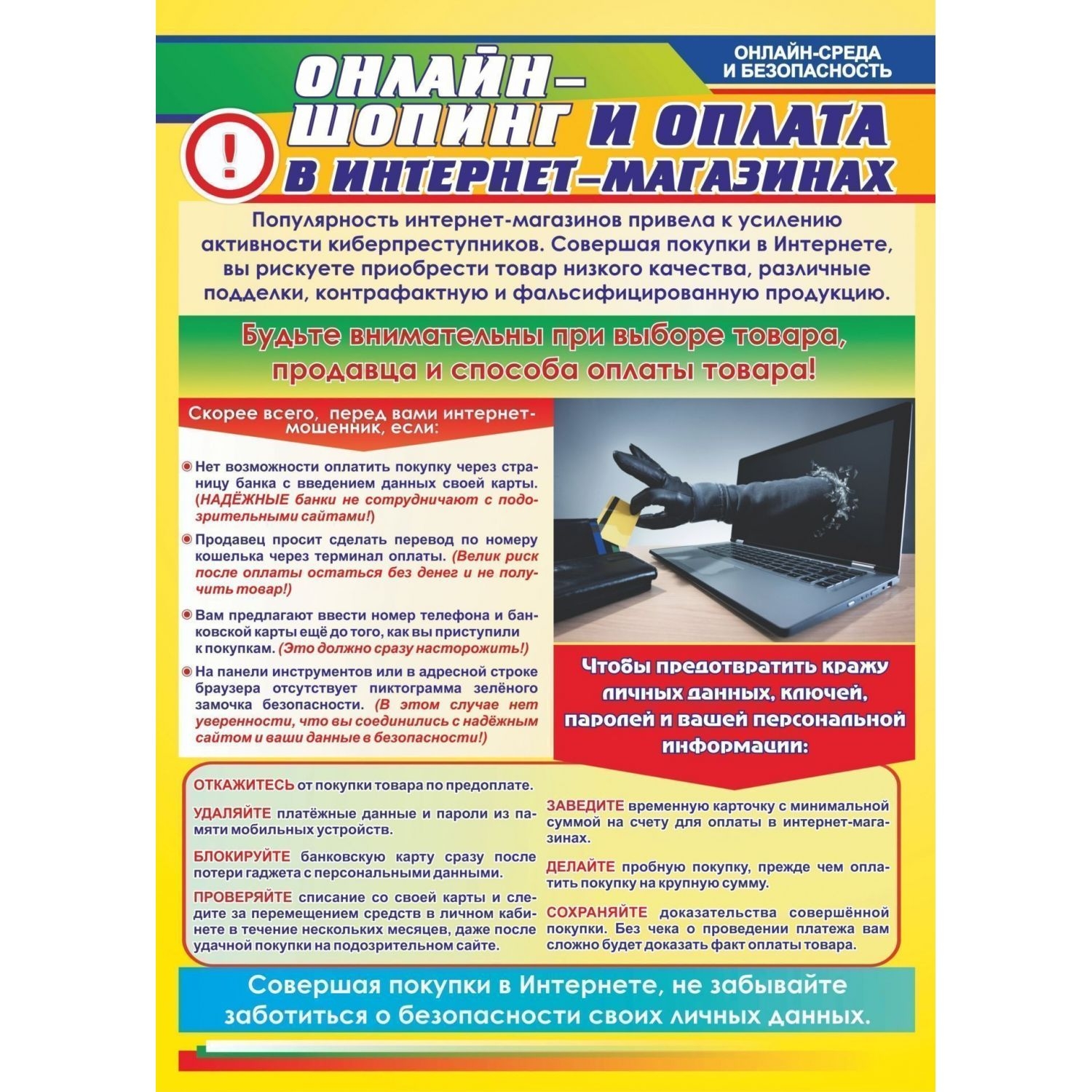 Комплект плакатов "Онлайн-среда и безопасность. Как уберечь себя от виртуальных рисков"