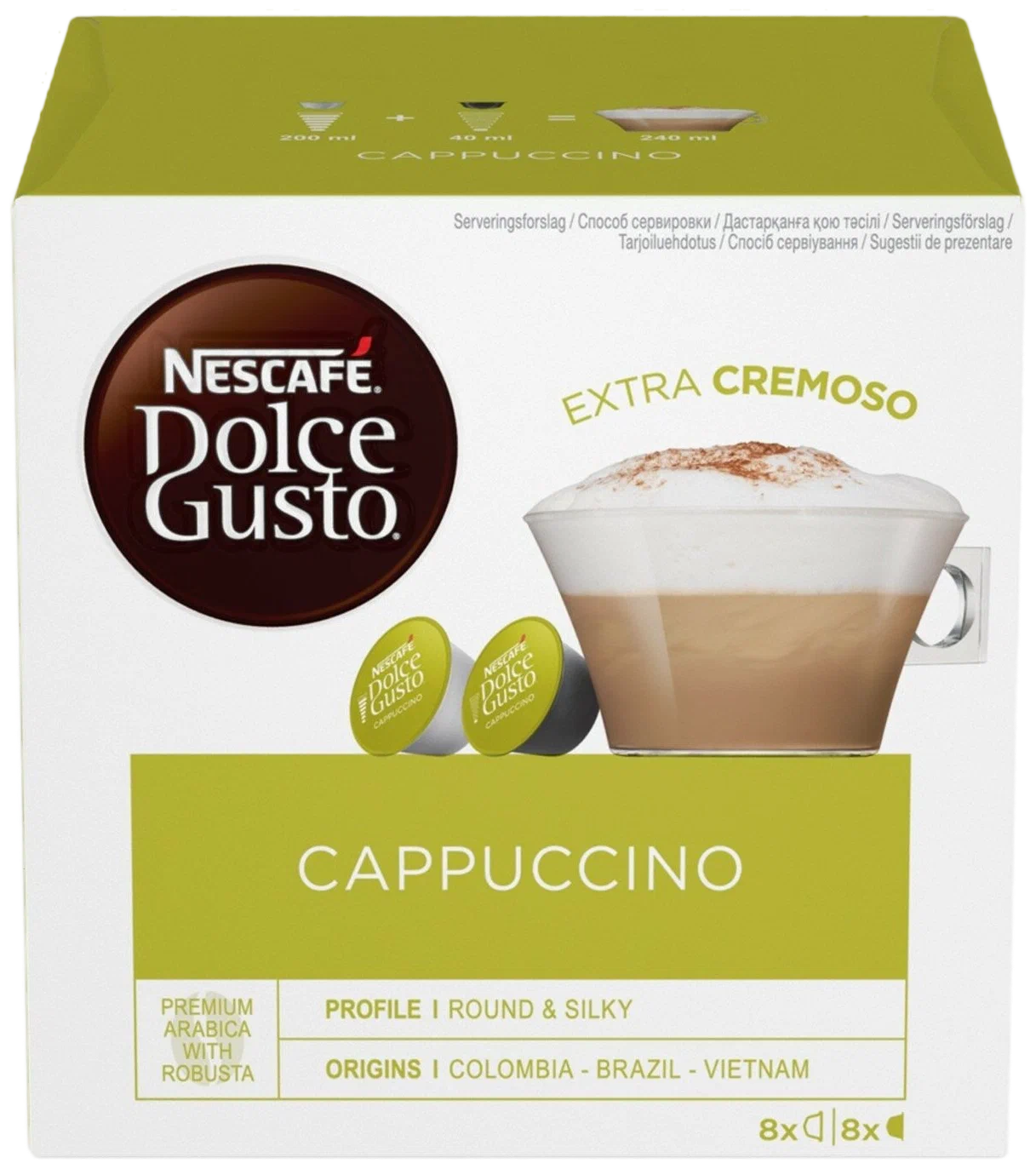 Купить кофе в капсулах Nescafe Dolce Gusto cappuccino 16 капсул, цены на  Мегамаркет | Артикул: 100000044687