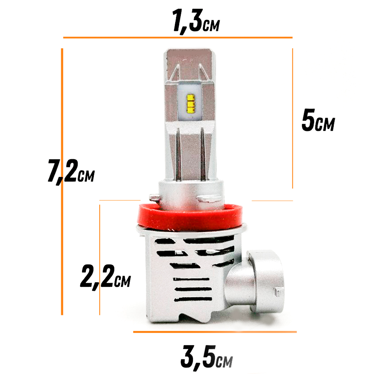 Светодиодная лампа автомобильная EZID-AUTO Led М3 с цоколем Н8Н11, 50W,  6500К, 6000LM 2шт - купить в Москве, цены на Мегамаркет | 600011548668