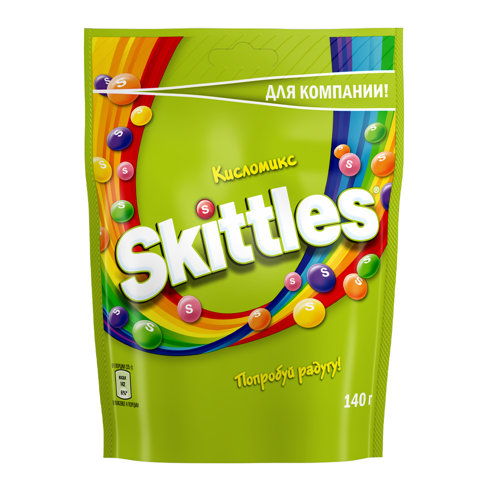 Драже Skittles Кисломикс в разноцветной глазури 140 г