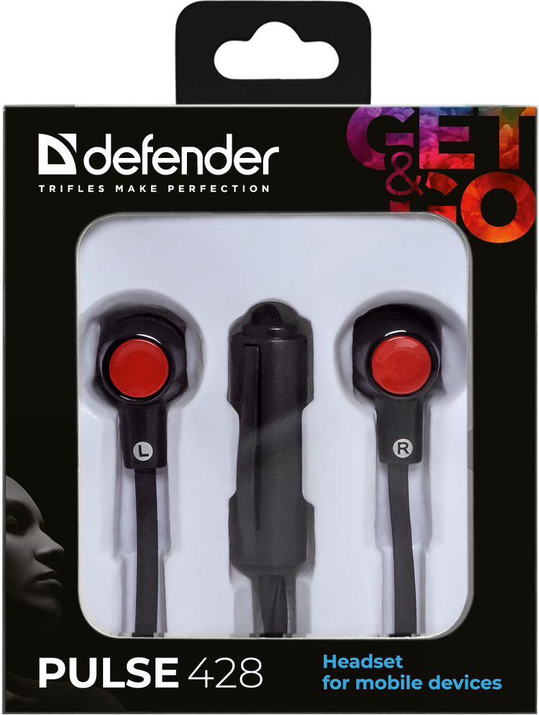 Наушники Defender Pulse 428 Red/Black