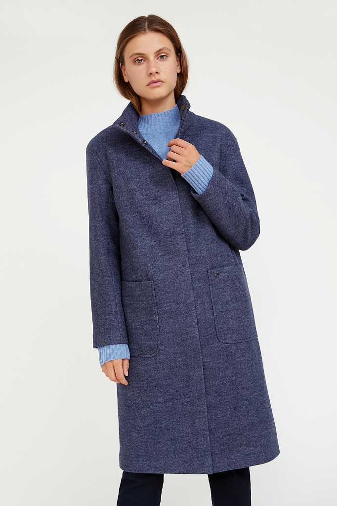 Пальто женское Finn Flare A20-11017 синее M