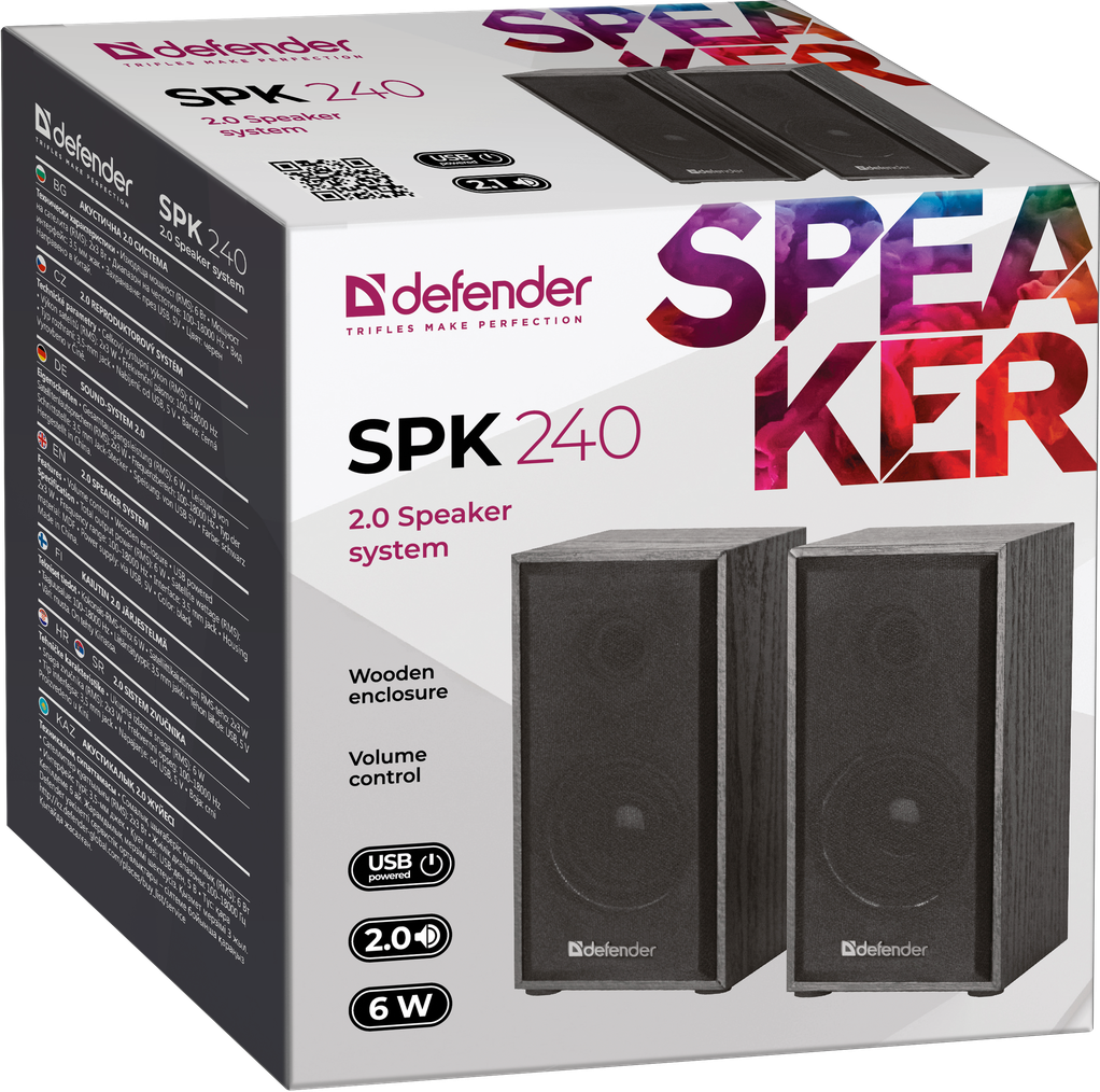 Колонки для компьютера DEFENDER SPK-240 Black 2x3 Вт, USB - отзывы  покупателей на маркетплейсе Мегамаркет | Артикул: 100023799553