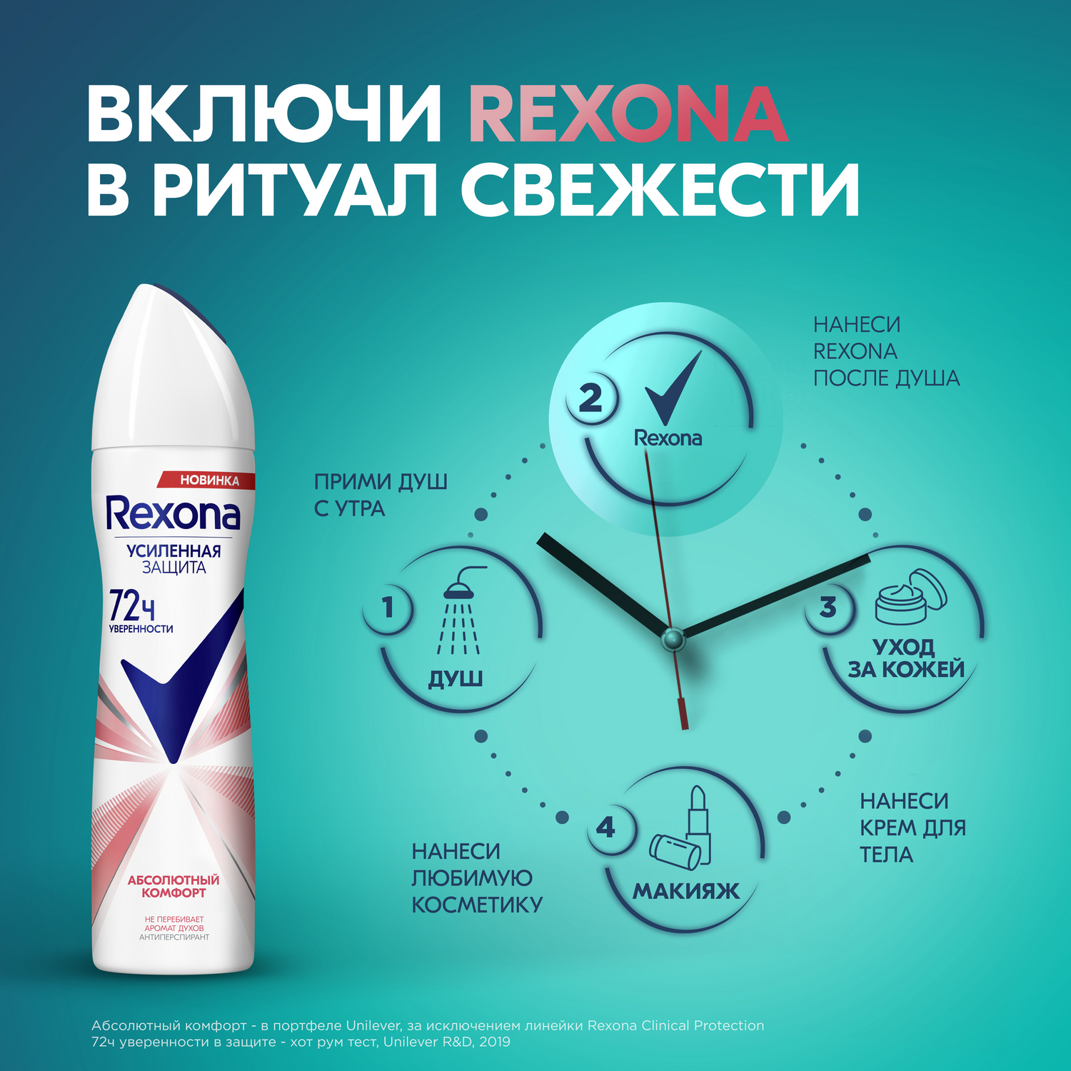 Дезодорант Rexona Абсолютный комфорт женский, аэрозоль 150 мл - отзывы  покупателей на Мегамаркет | антиперспиранты и дезодоранты