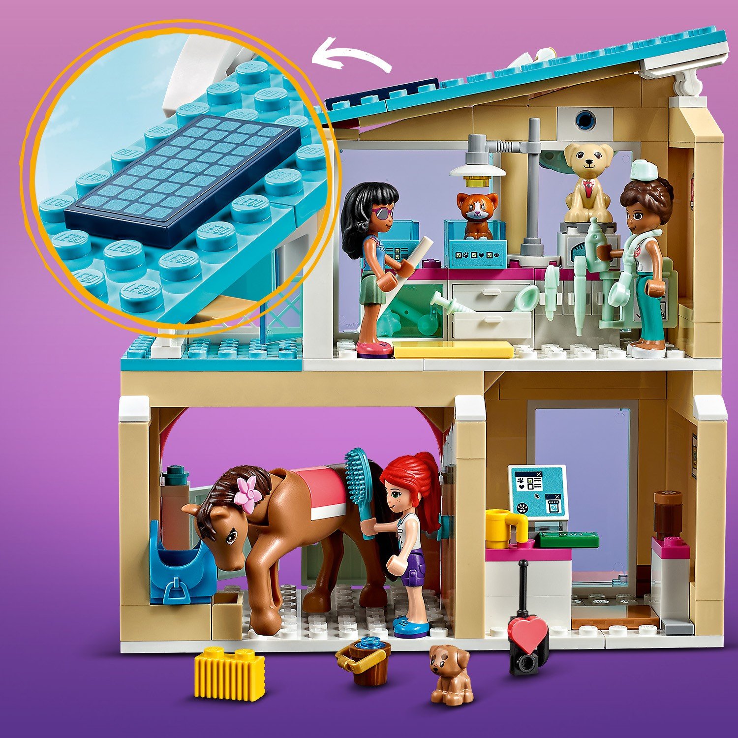 Купить конструктор LEGO Friends 41446 Ветеринарная клиника Хартлейк-Сити,  цены на Мегамаркет | Артикул: 100028172293