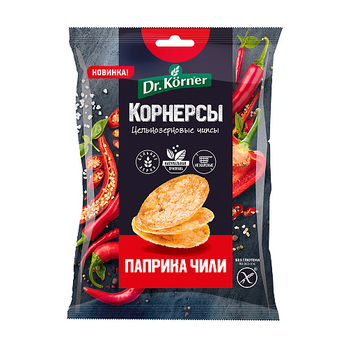 Чипсы кукурузно-рисовые Dr. Korner с паприкой и чили 50 г, 5 шт - купить в B-WHITE, цена на Мегамаркет