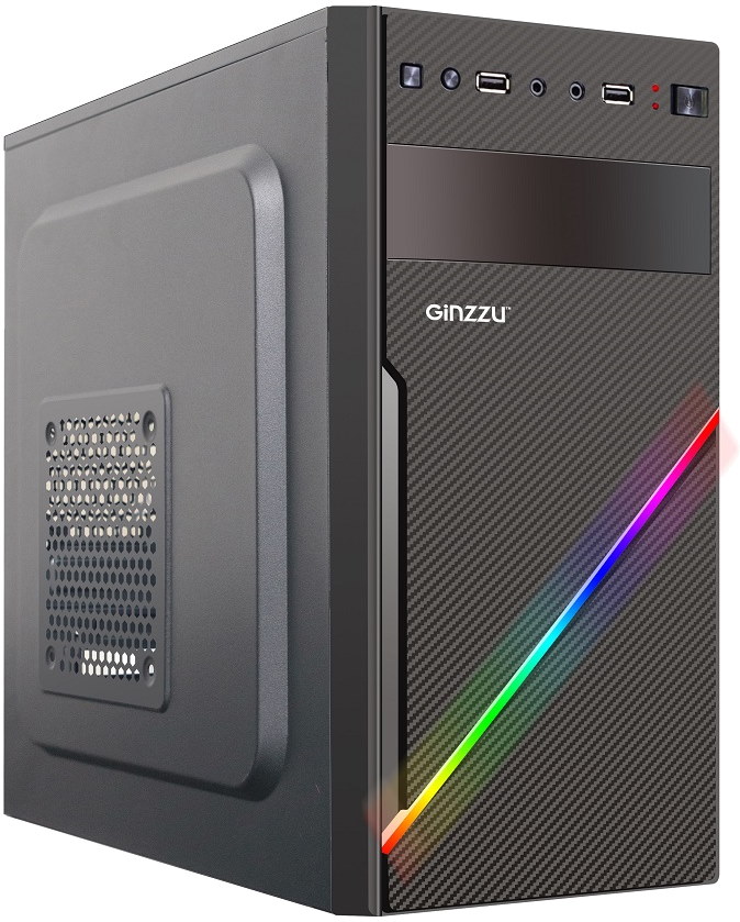 Корпус компьютерный Ginzzu D400 Black, купить в Москве, цены в интернет-магазинах на Мегамаркет