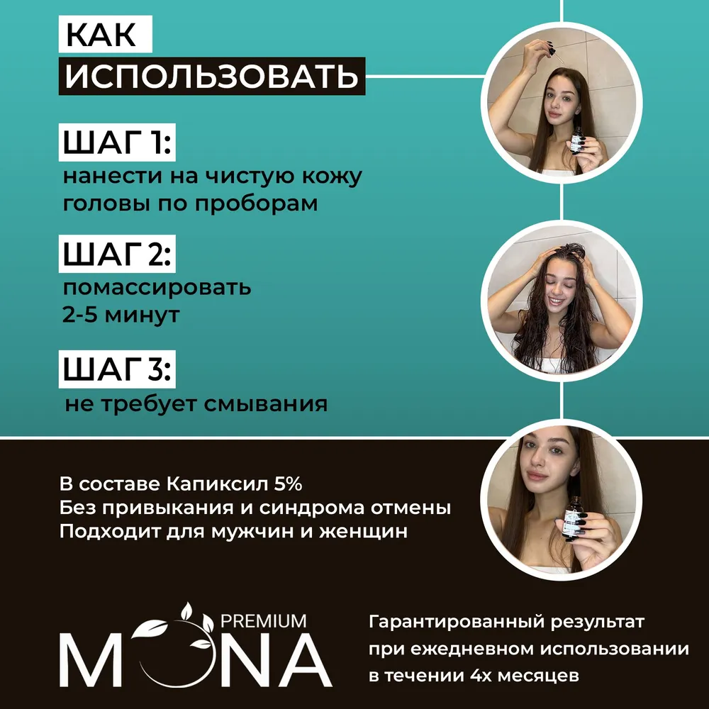 Купить лосьон Mona Premium Capixyl 5% Активатор для роста волос бороды  бровей и усов, цены на Мегамаркет | Артикул: 600011442219