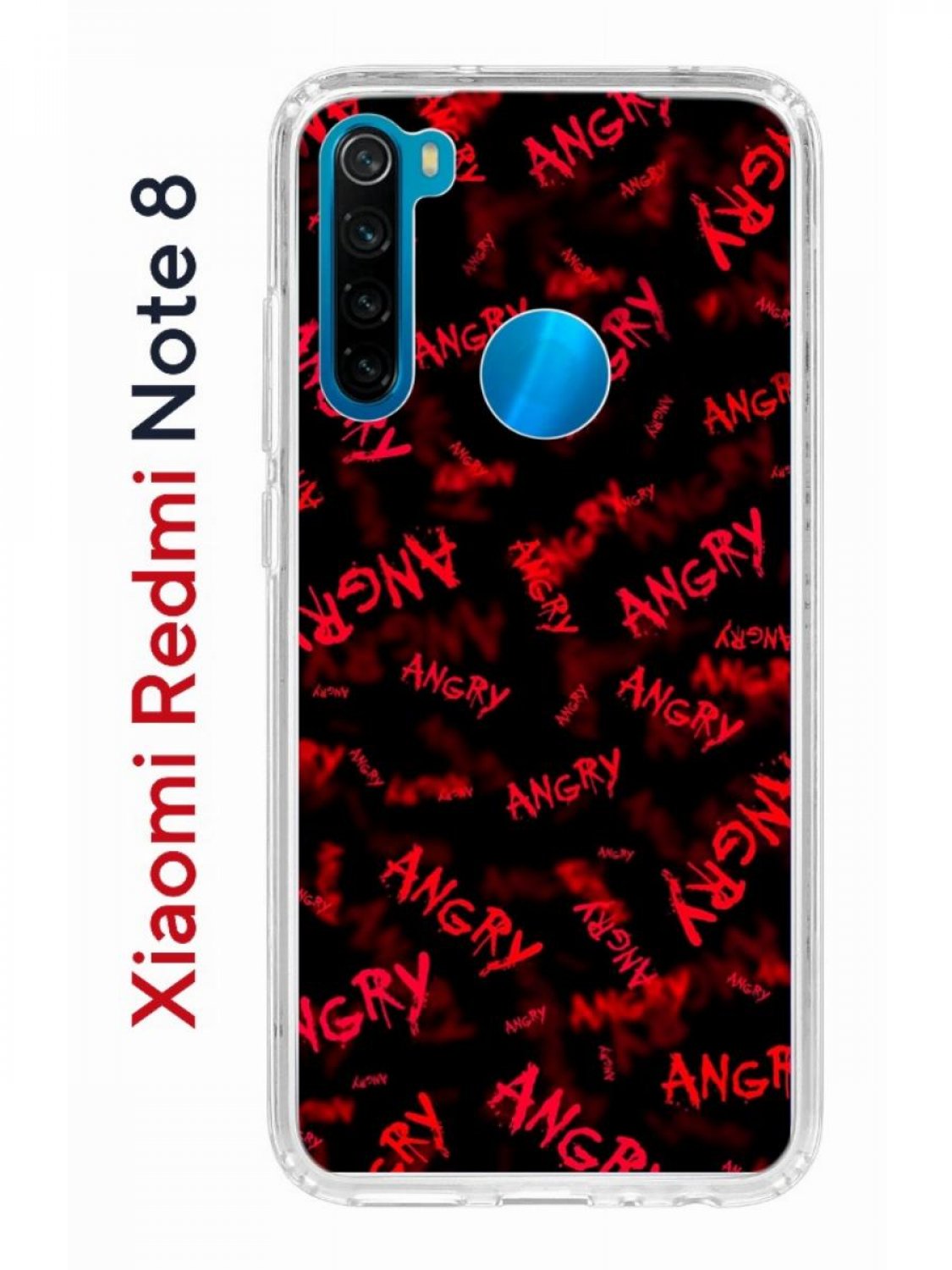 Чехол на Xiaomi Redmi Note 8 Kruche Print Angry,противоударный бампер,с  защитой камеры, купить в Москве, цены в интернет-магазинах на Мегамаркет