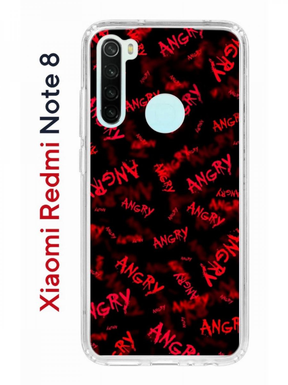 Чехол на Xiaomi Redmi Note 8 Kruche Print Angry,противоударный бампер,с  защитой камеры, купить в Москве, цены в интернет-магазинах на Мегамаркет