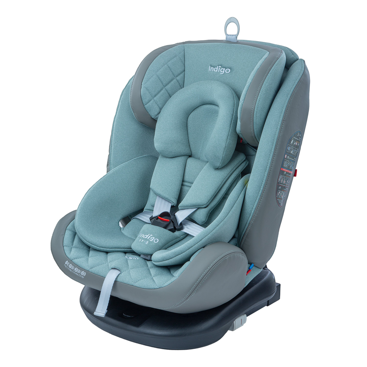 Купить автокресло Indigo AERO ISOFIX растущее поворотное 0-36 кг, шалфей, цены на Мегамаркет | Артикул: 600011442385