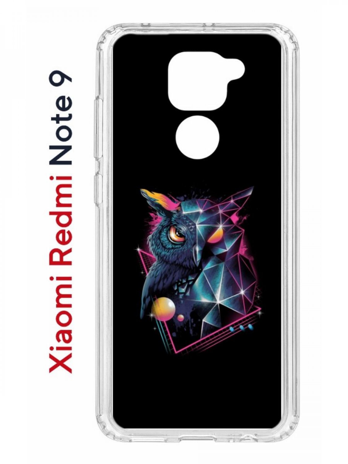 Чехол на Redmi Note 9 Kruche Print Retro Owl,противоударный бампер,с  защитой камеры, купить в Москве, цены в интернет-магазинах на Мегамаркет