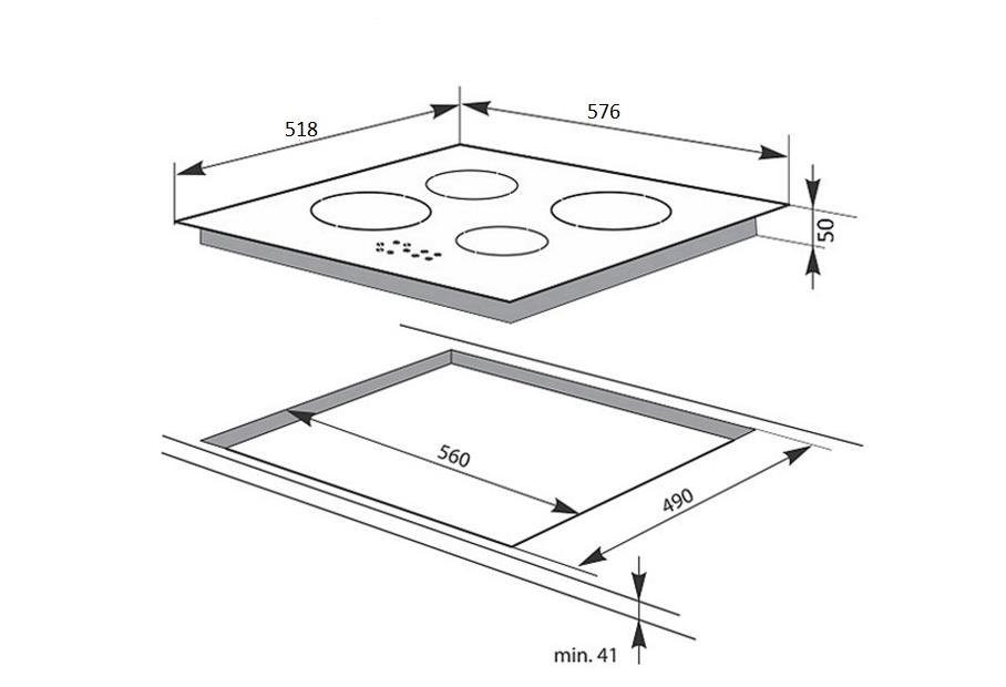 Размеры встраиваемых поверхностей. Hansa bhc66906. Электрическая варочная панель Hansa bhci96808.
