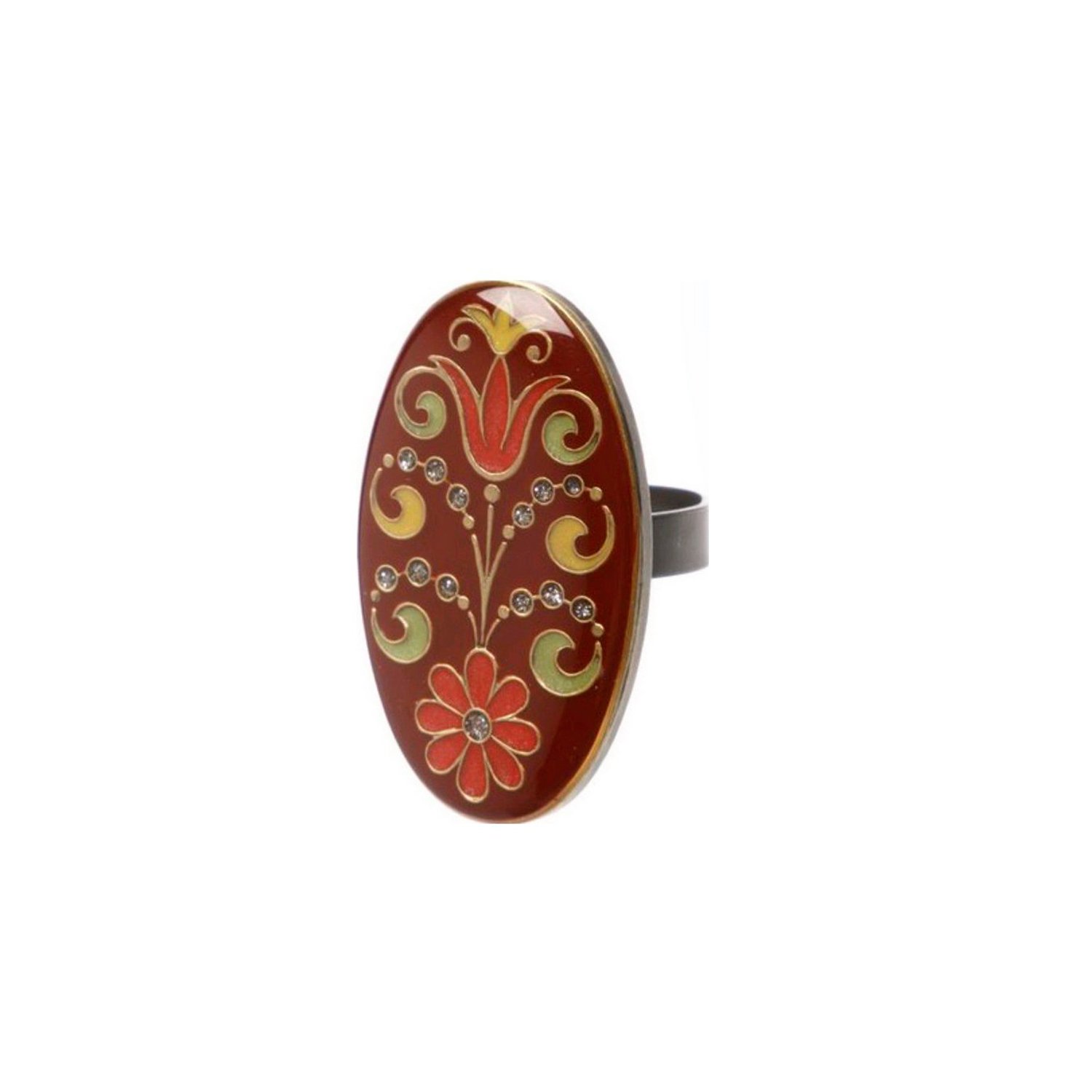 Кольцо из бижутерного сплава/бронзы с эмалью Clara Bijoux K72297.7 R
