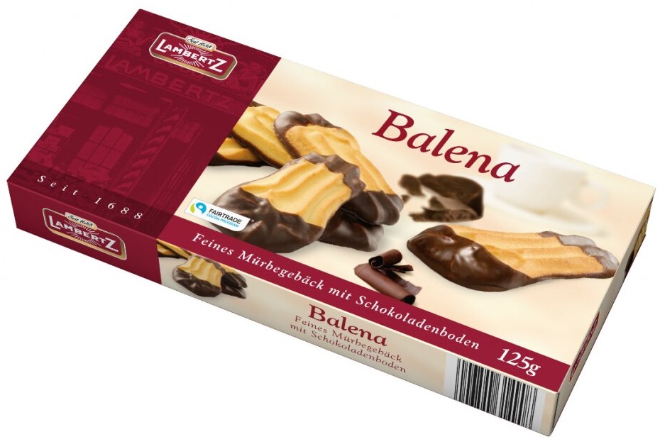 Печенье Lambertz Balena песочное с темным шоколадом 125 г