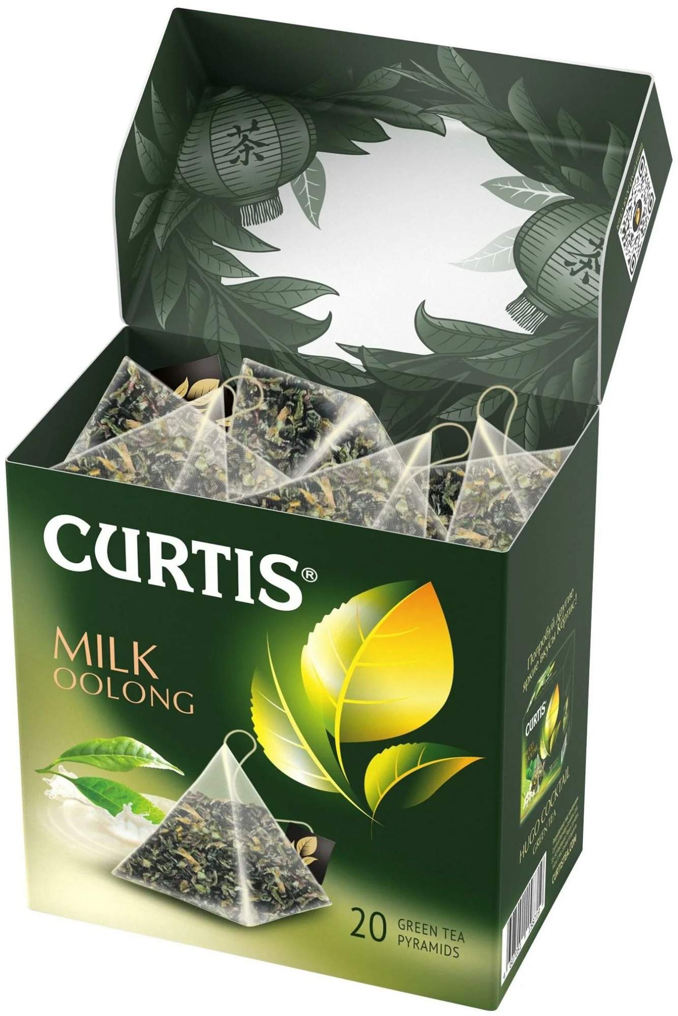 Характеристики - <b>Чай</b> <b>Curtis</b> Milk Oolong, <b>зеленый</b>, в пирамидках, 20 пакетико...