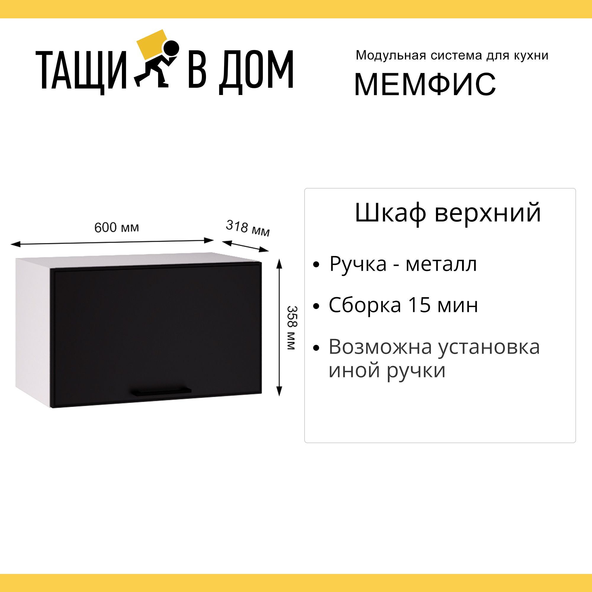 Кухонный модуль настенный горизонтальный Сурская мебель Мемфис,  60х35,8х31,8 см, 1 шт. - купить в Москве, цены на Мегамаркет | 600013692677