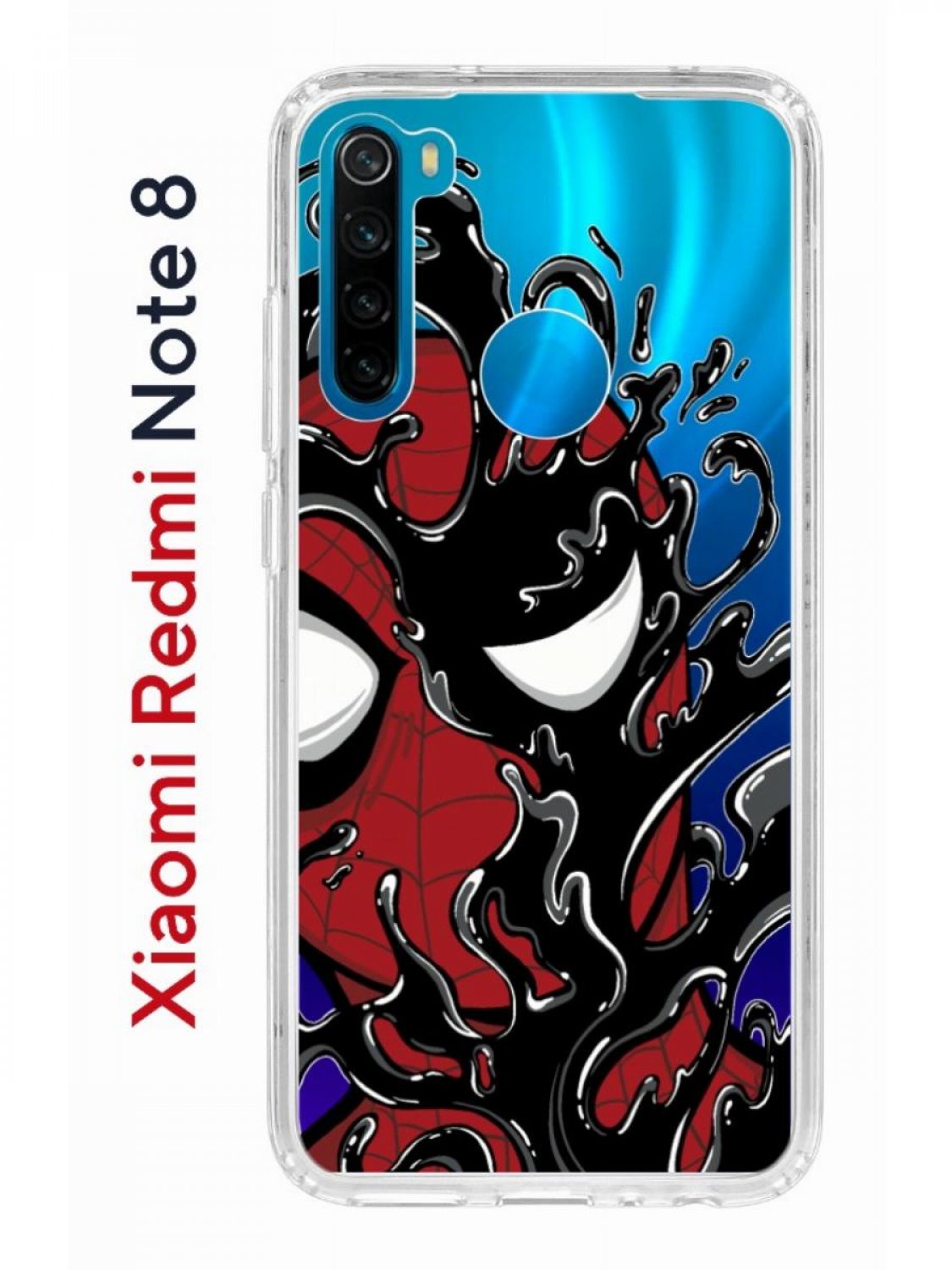 Чехол на Redmi Note 8 Kruche Print Spider-Man-Venom,противоударный бампер,с  защитой камеры, купить в Москве, цены в интернет-магазинах на Мегамаркет