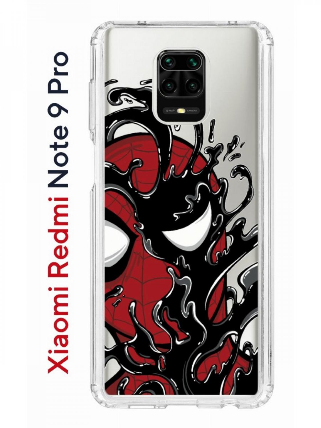 Чехол на Redmi Note 9 Pro/9s/9 Pro Max Kruche Print  Spider-Man-Venom,противоударный бампер - купить в Москве, цены на  Мегамаркет | 600012411655