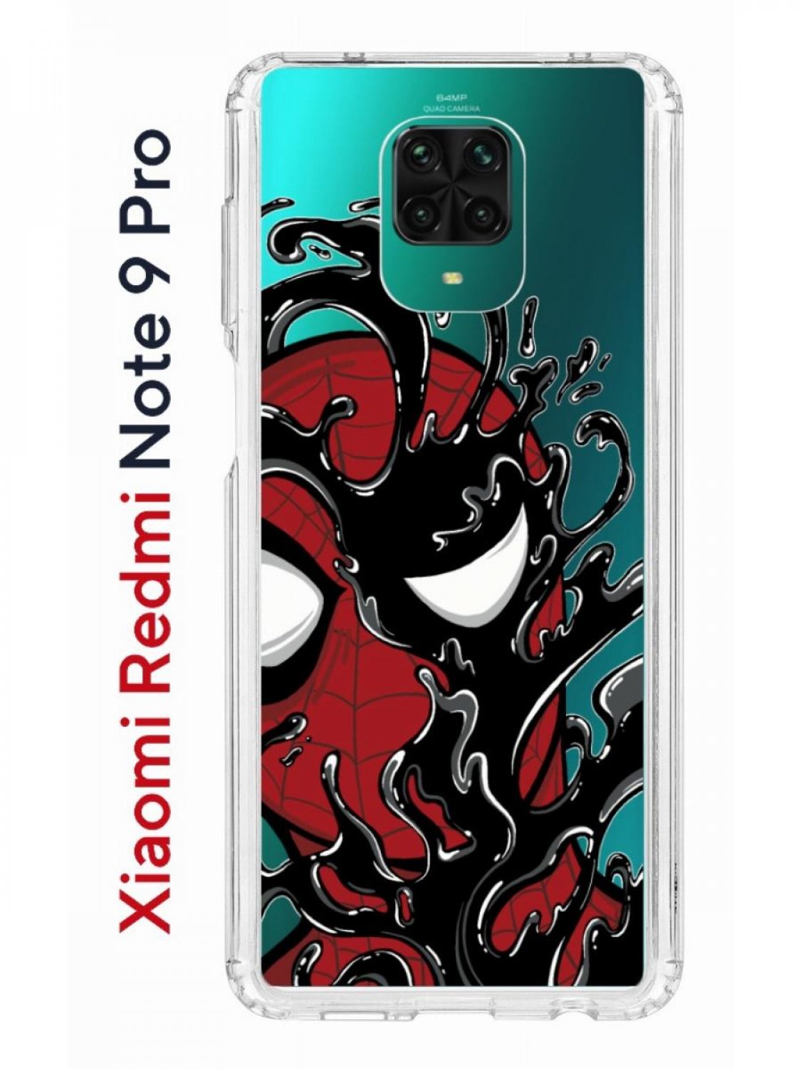 Чехол на Redmi Note 9 Pro/9s/9 Pro Max Kruche Print  Spider-Man-Venom,противоударный бампер - купить в Москве, цены на  Мегамаркет | 600012411655