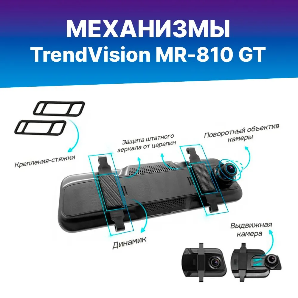 Видеорегистратор TrendVision MR-810 GT зеркало с задней камерой и GPS -  отзывы покупателей на Мегамаркет | 600010052402