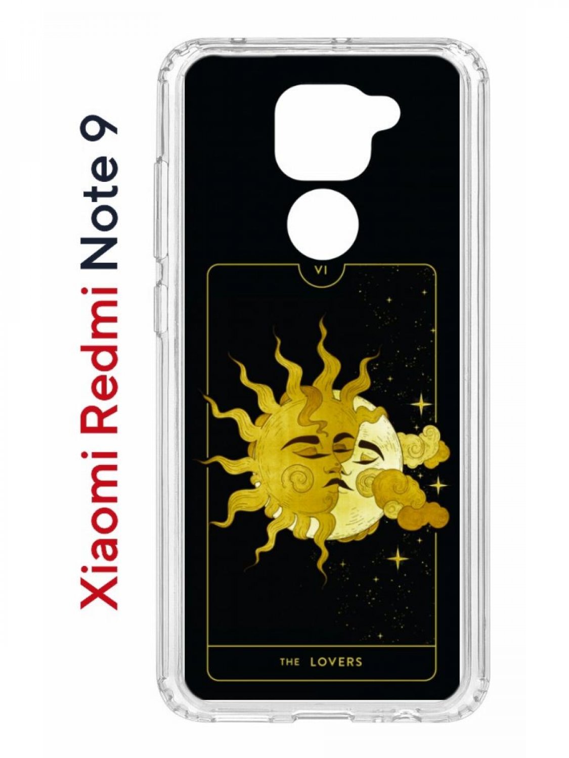 Чехол на Redmi Note 9 Kruche Print Tarot Lovers,противоударный бампер,с  защитой камеры, купить в Москве, цены в интернет-магазинах на Мегамаркет