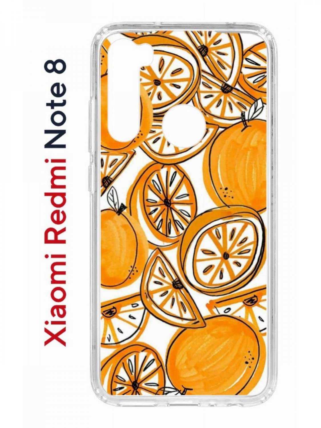 Чехол на Redmi Note 8 Kruche Print Апельсины,противоударный бампер,с  защитой камеры, купить в Москве, цены в интернет-магазинах на Мегамаркет