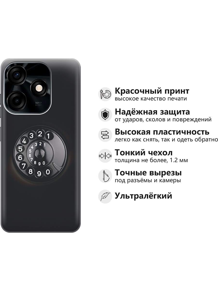 Силиконовый чехол на Tecno Spark 10C с принтом 