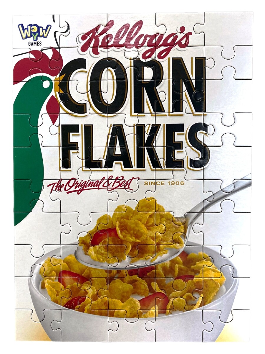 Купить пазл Kelloggs 16x22 см., 50 элементов, тип Corn Flakes цвет белый  190231E, цены на Мегамаркет | Артикул: 600004905031