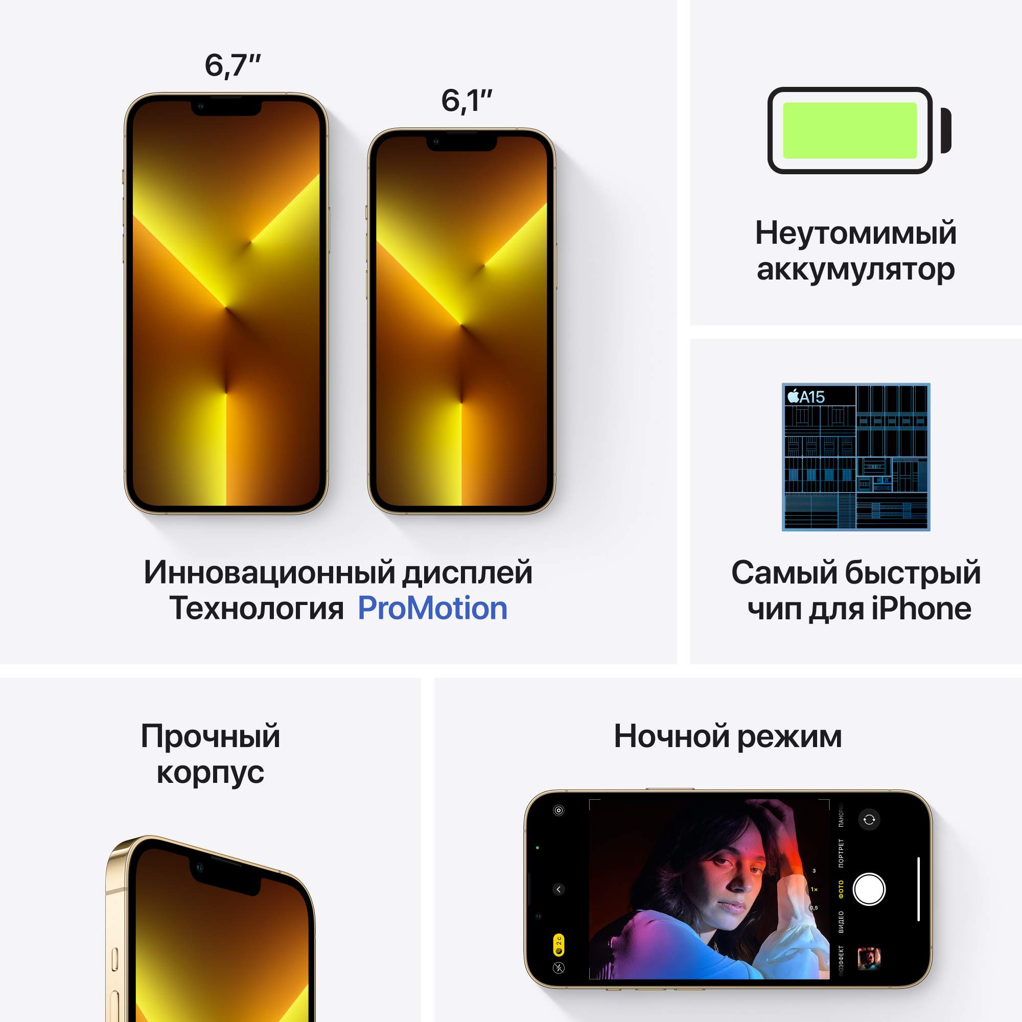 Смартфон Apple iPhone 13 Pro 128GB Gold (MLW33RU/A) - отзывы покупателей на  маркетплейсе Мегамаркет | Артикул: 100029275875