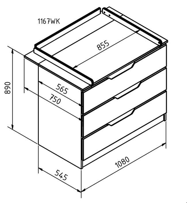 Пеленальный комод размеры чертежи
