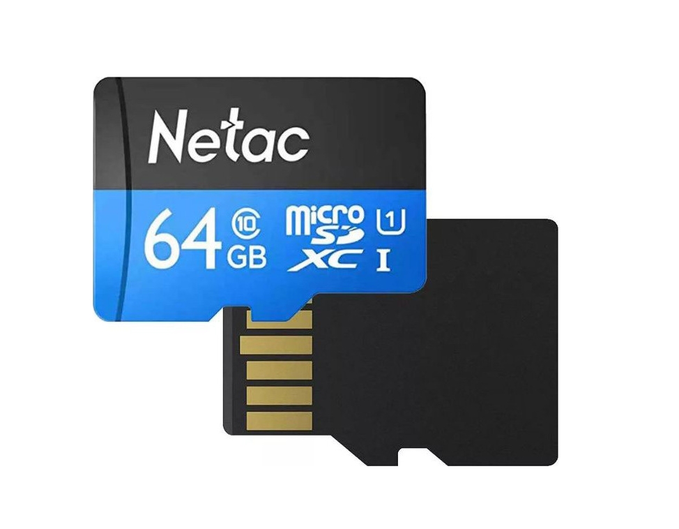 Карта памяти microsdxc uhs i u1 netac p500 64 гб