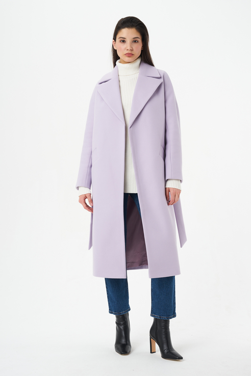 Пальто женское Ennergiia En_W64051 фиолетовое 42 RU