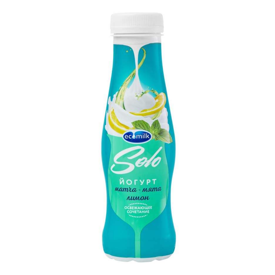 Питьевой йогурт Экомилк Матча Мята Лимон 2,8% БЗМЖ 290 г