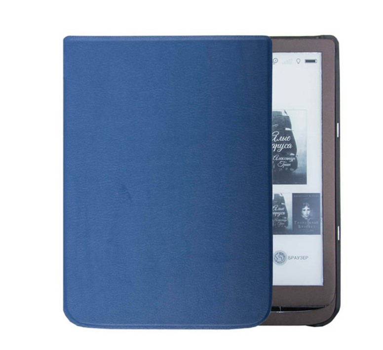 Чехол-обложка MyPads для PocketBook 740 с функцией блокировки экрана синий