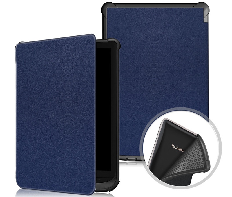 Чехол-обложка MyPads для PocketBook 740 с функцией блокировки экрана синий
