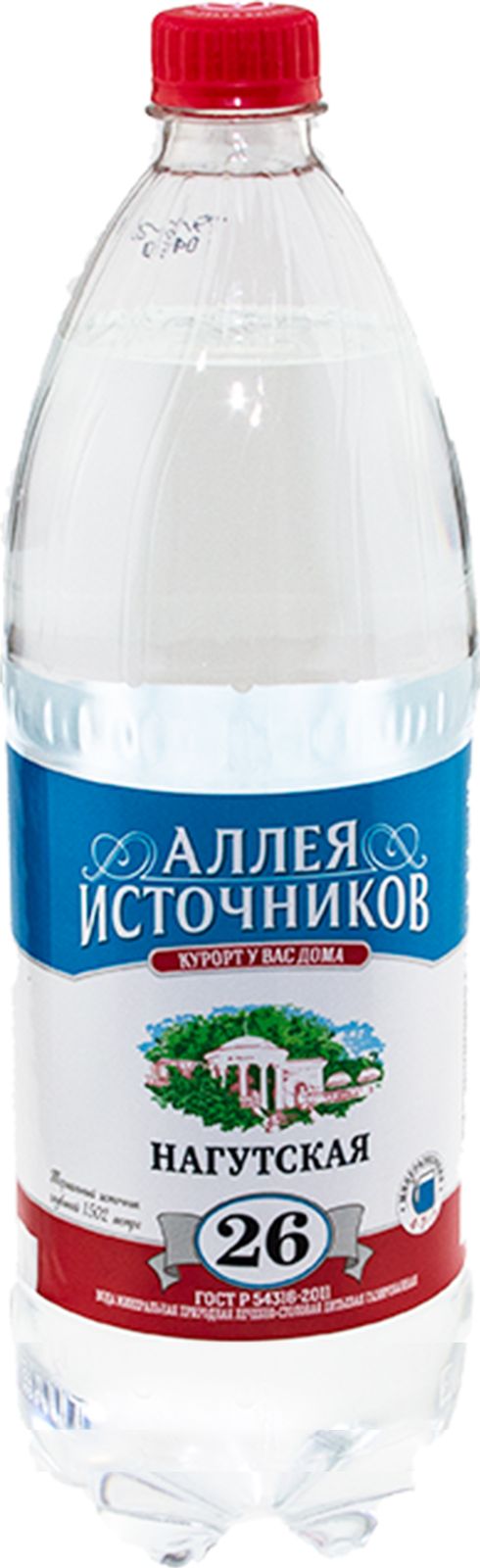 Купить вода минеральная Нагутская 26 газированная лечебно-столовая 1,5 л, цены на Мегамаркет | Артикул: 100029564667