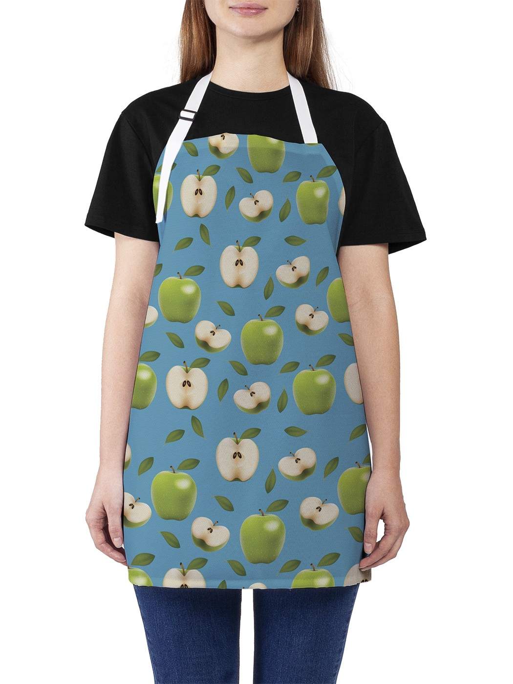 Фартук женский JoyArty для готовки "Яблоки в разрезе", универсальный размер