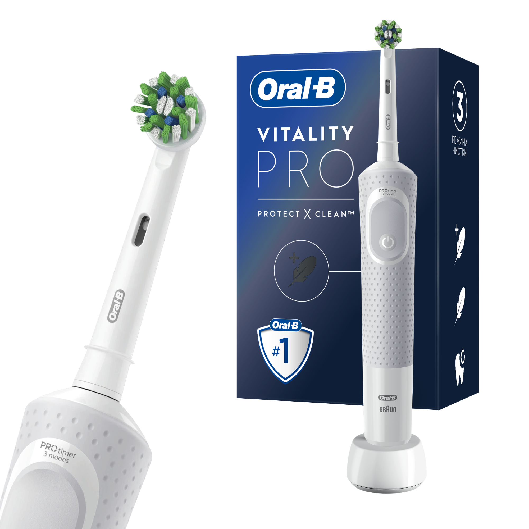 Электрическая зубная щетка Oral-B Vitality Pro Protect X Clean white .